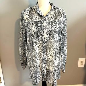 H&M Black and White Tunic Top